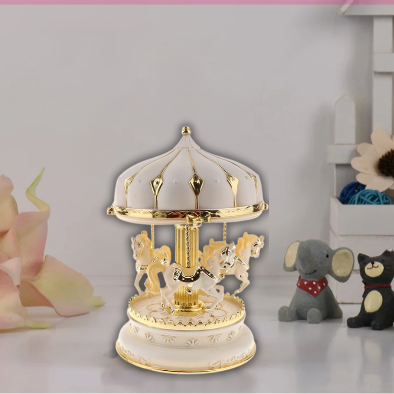 Rotating Horses Music Box