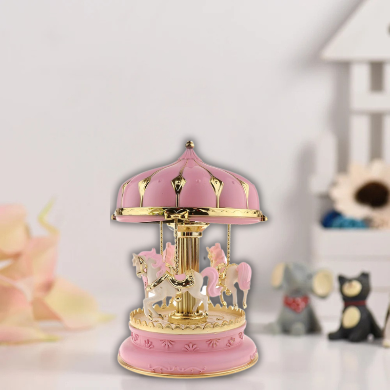 Rotating Horses Music Box