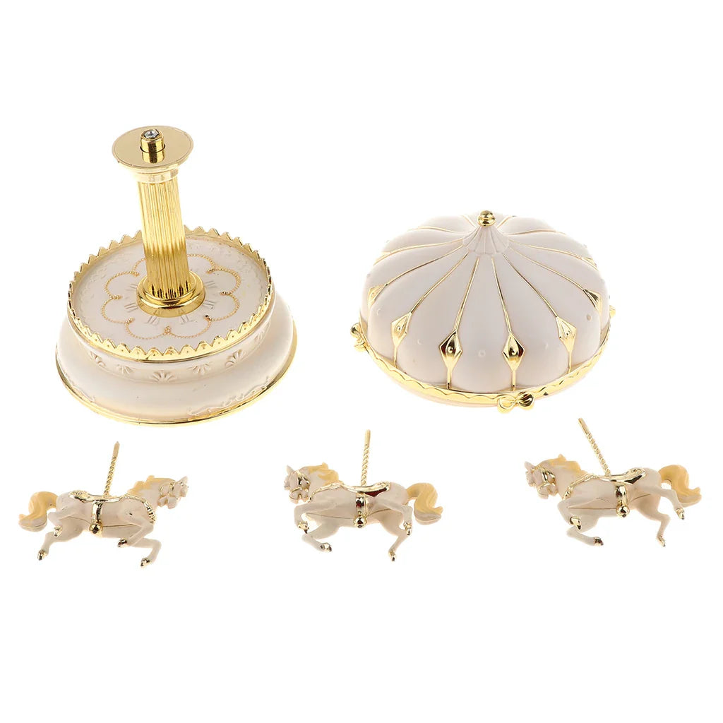 Rotating Horses Music Box