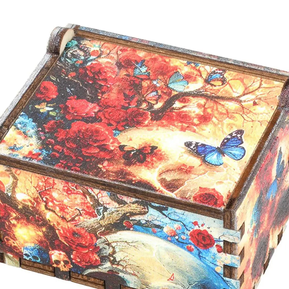 Hand-Cranked Wooden Halloween Box
