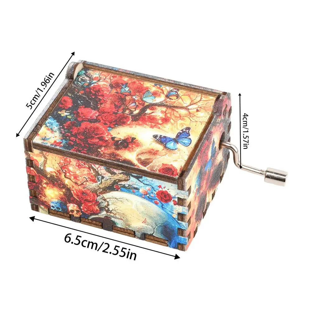 Hand-Cranked Wooden Halloween Box