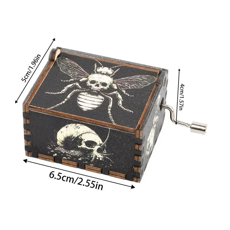 Hand-Cranked Wooden Halloween Box