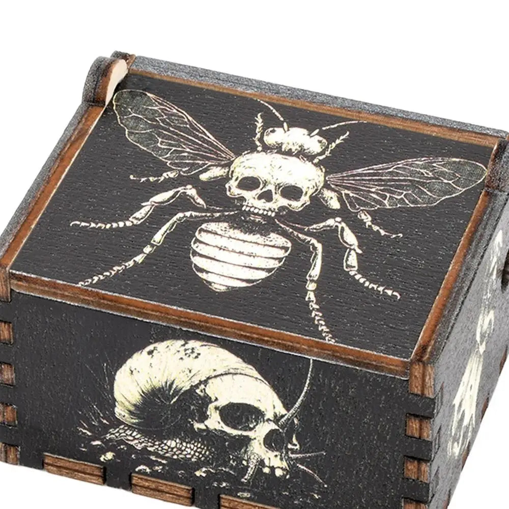 Hand-Cranked Wooden Halloween Box