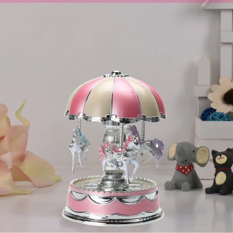 Luminous Rotating Horses By Music Box