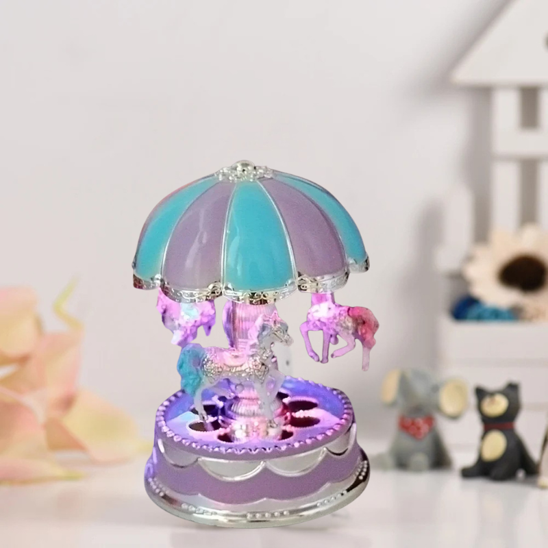 Luminous Rotating Horses By Music Box
