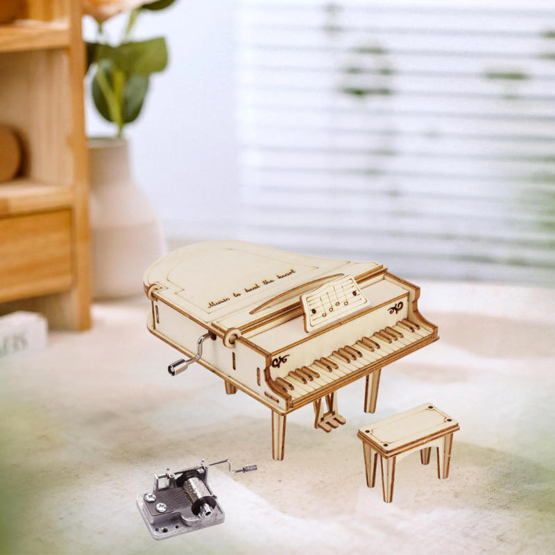 Hand Cranked Piano Box By Music Box