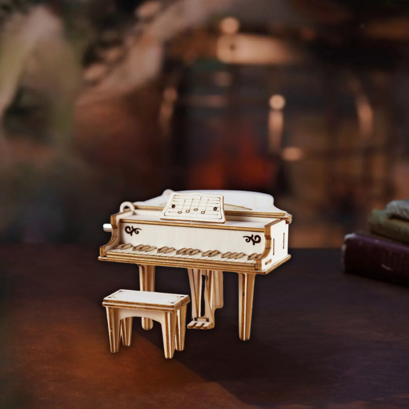 Hand Cranked Piano Box By Music Box