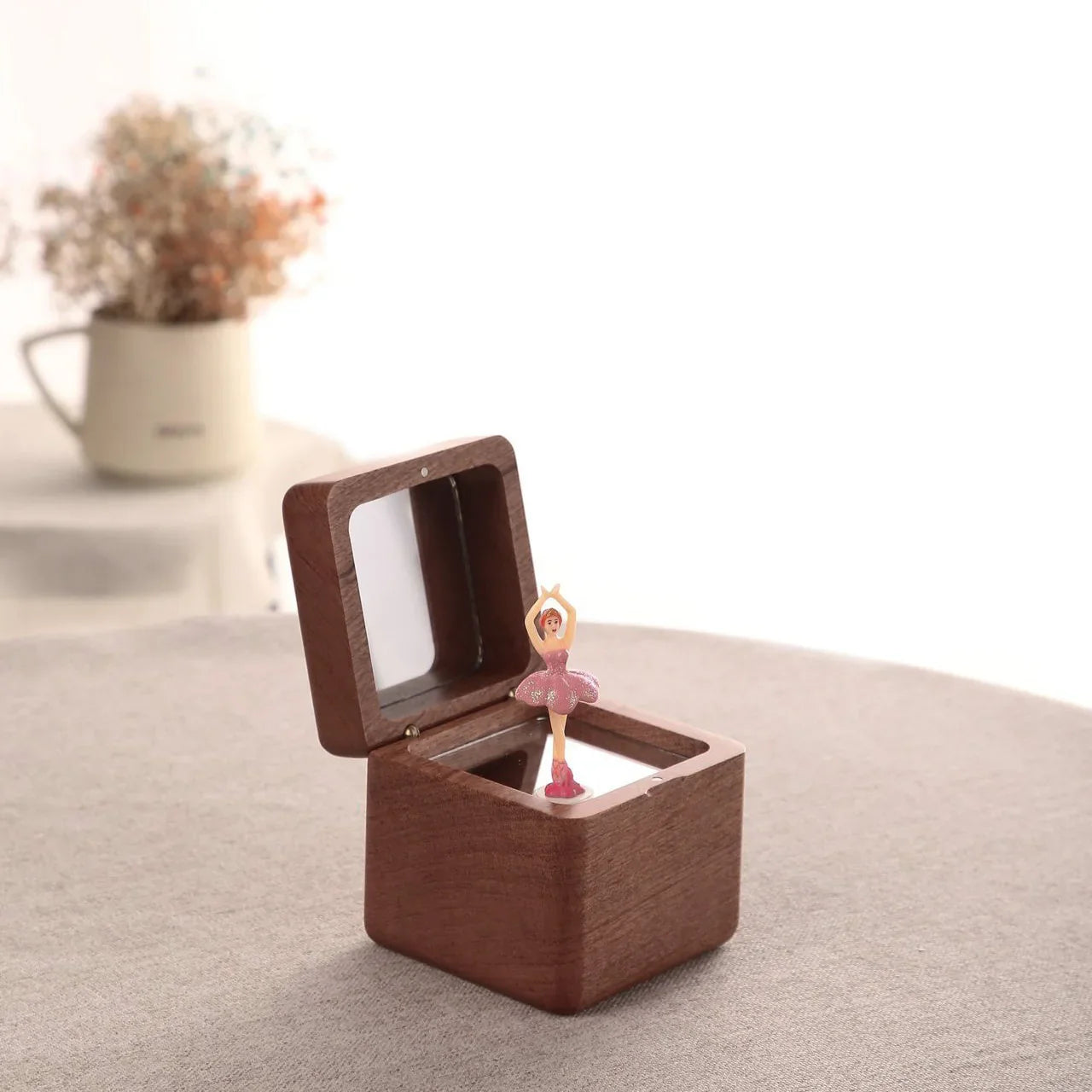 Spinning Wooden Box By Music Box