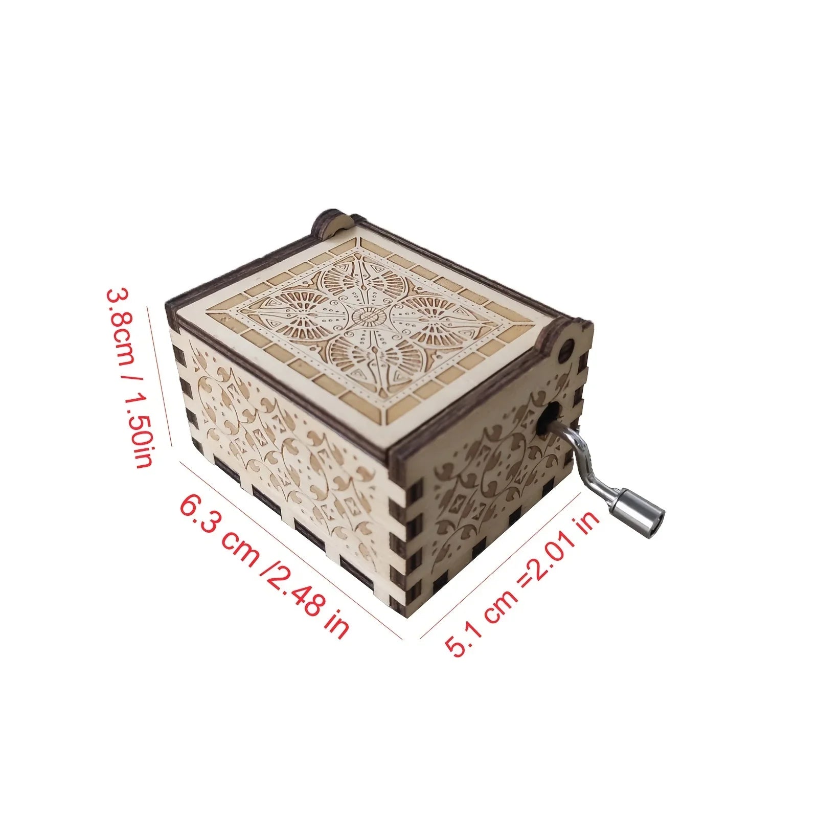 Wooden Antique Crank By Music Box