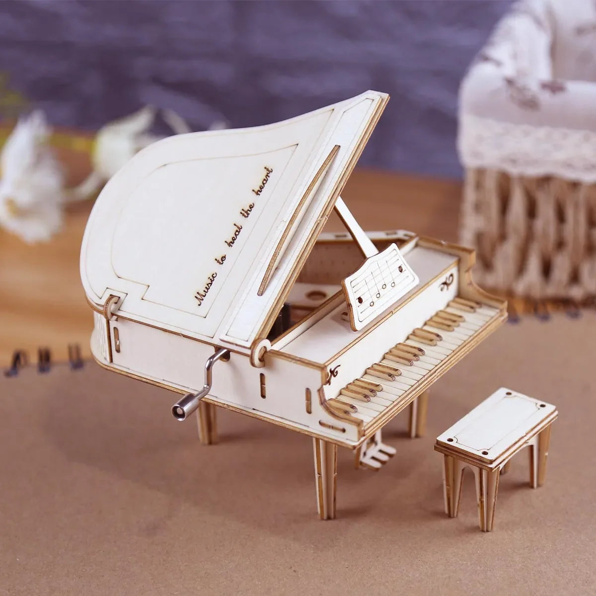 Hand Cranked Piano Box By Music Box