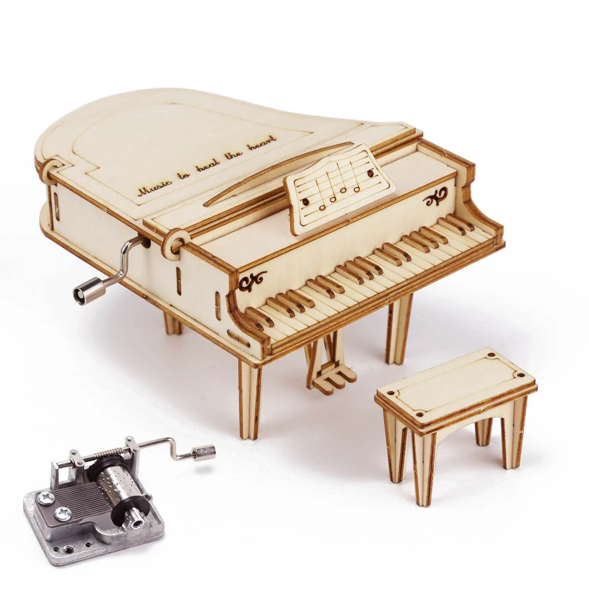 Hand Cranked Piano Box By Music Box