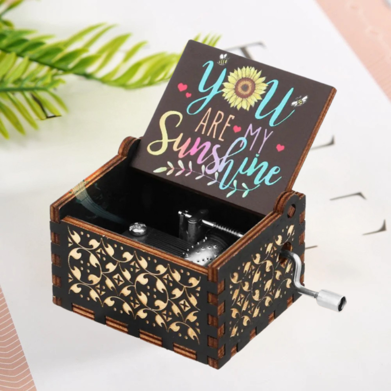 Antique Engraved Sunshine By Music Box